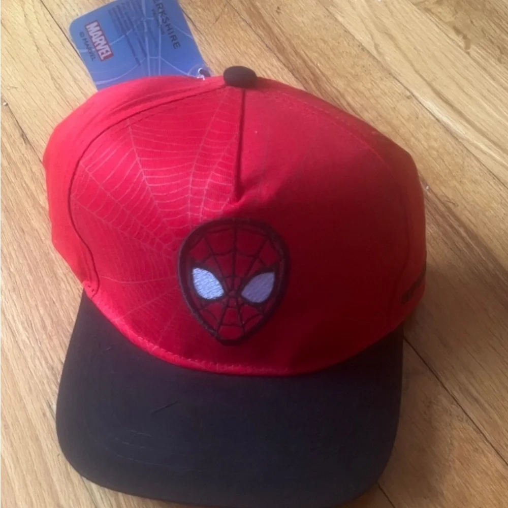 NWT Two Marvel Spider-Man Red and Black Kids Cap One Size Fits Most